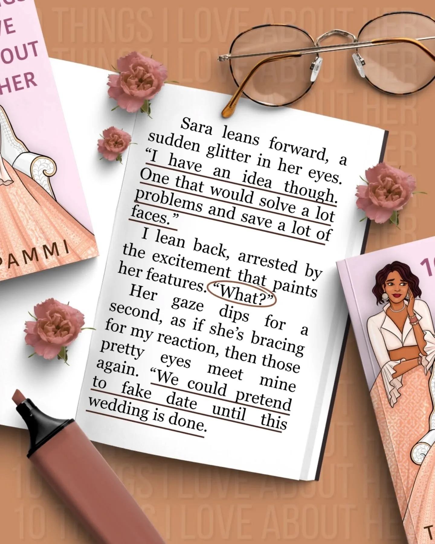 📖: 10 Things I Love About Her

Tropes:
🤎 Sapphic Romance 
🤎 Age Gap Romance
🤎 Grumpy x Sunshine
🤎 Opposites Attract
🤎 Fake Dating (to please their siblings)
🤎 Maids of Honor Shenanigans
🤎 Taming of the Shrew&ndash;adjacent
🤎 Slow Burn to Spi