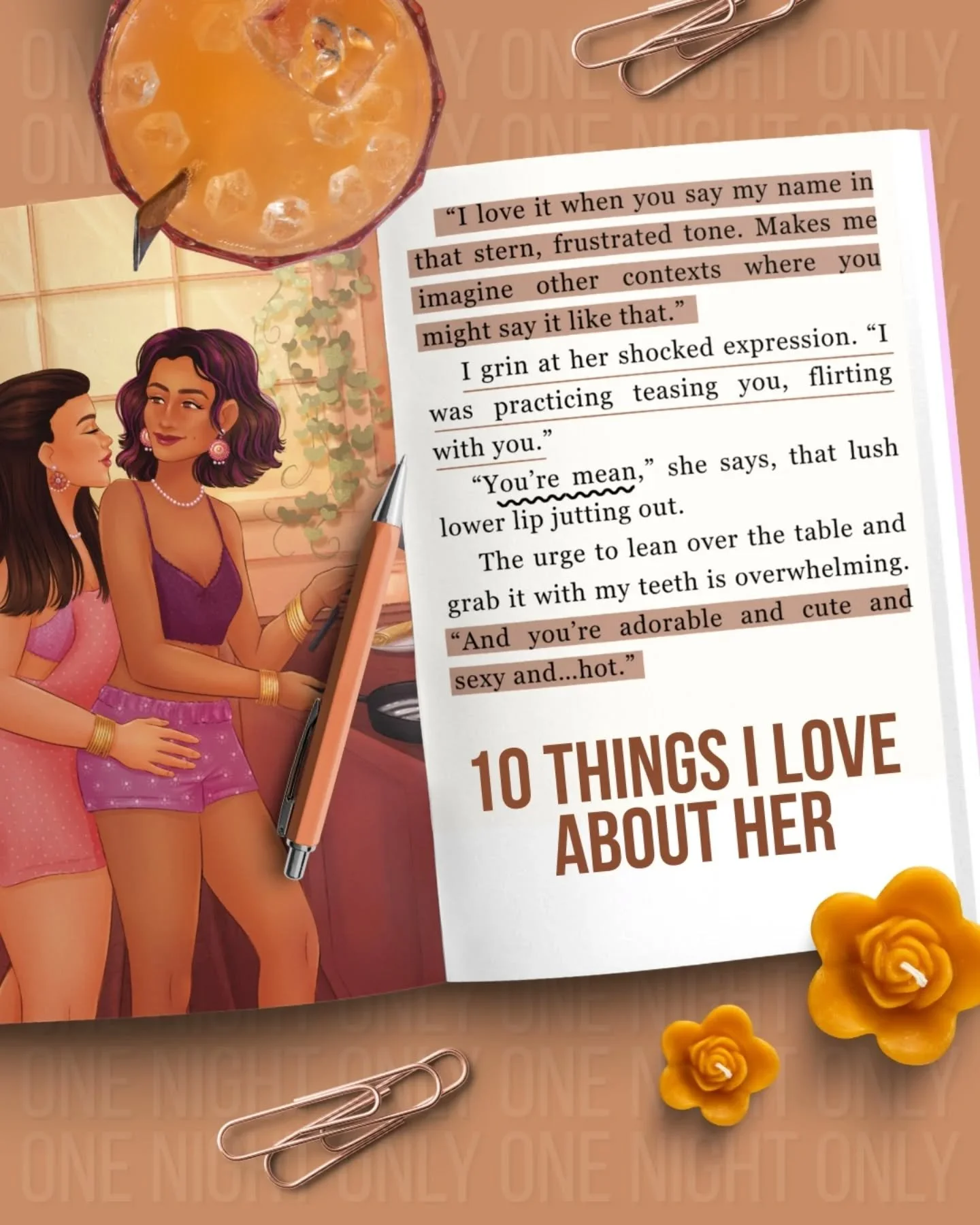 📖: 10 Things I Love About Her

Tropes:
🤎 Sapphic Romance 
🤎 Age Gap Romance
🤎 Grumpy x Sunshine
🤎 Opposites Attract
🤎 Fake Dating (to please their siblings)
🤎 Maids of Honor Shenanigans
🤎 Taming of the Shrew&ndash;adjacent
🤎 Slow Burn to Spi