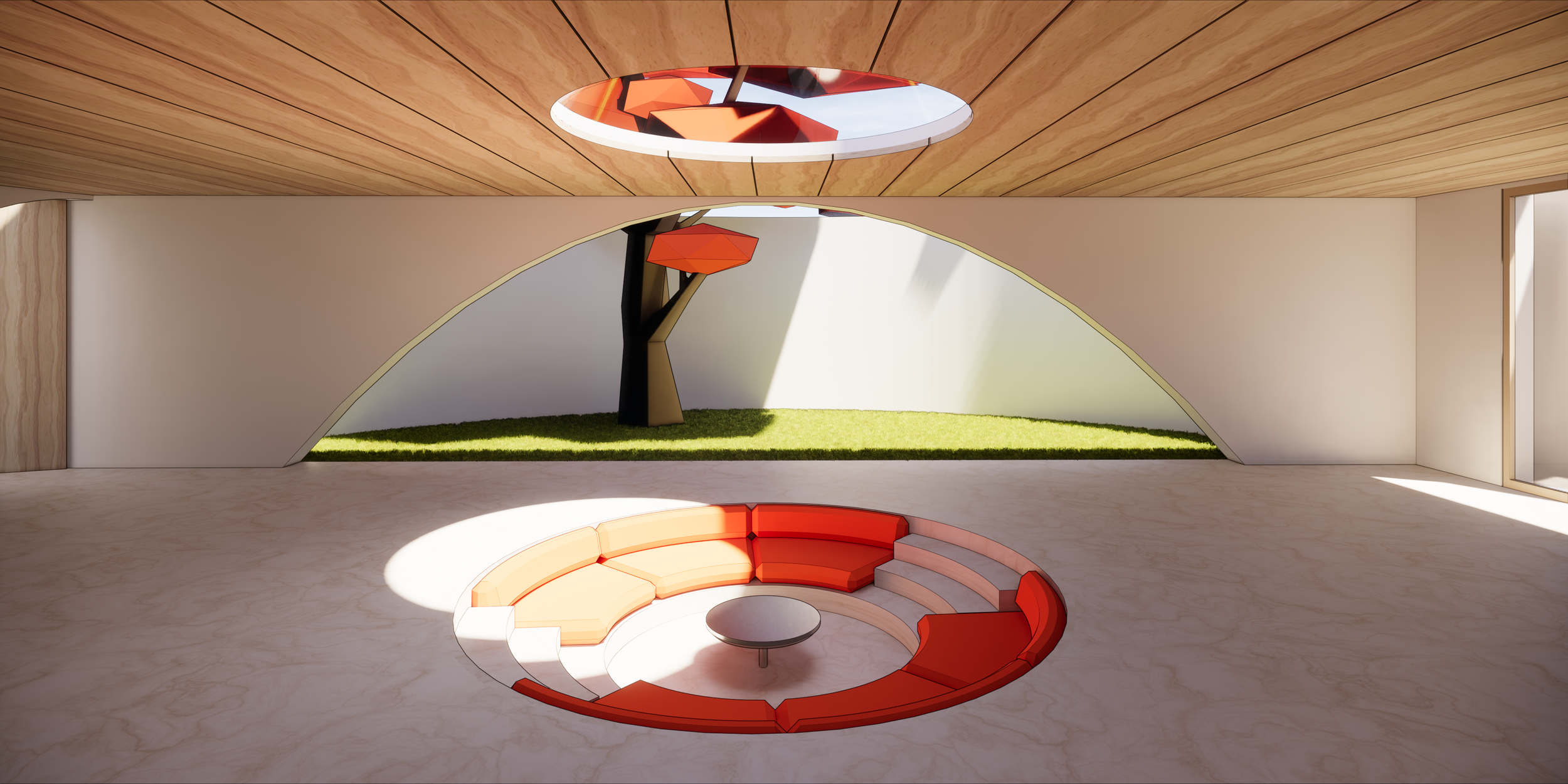 Low-Poly Pavilion from Conversation Pit