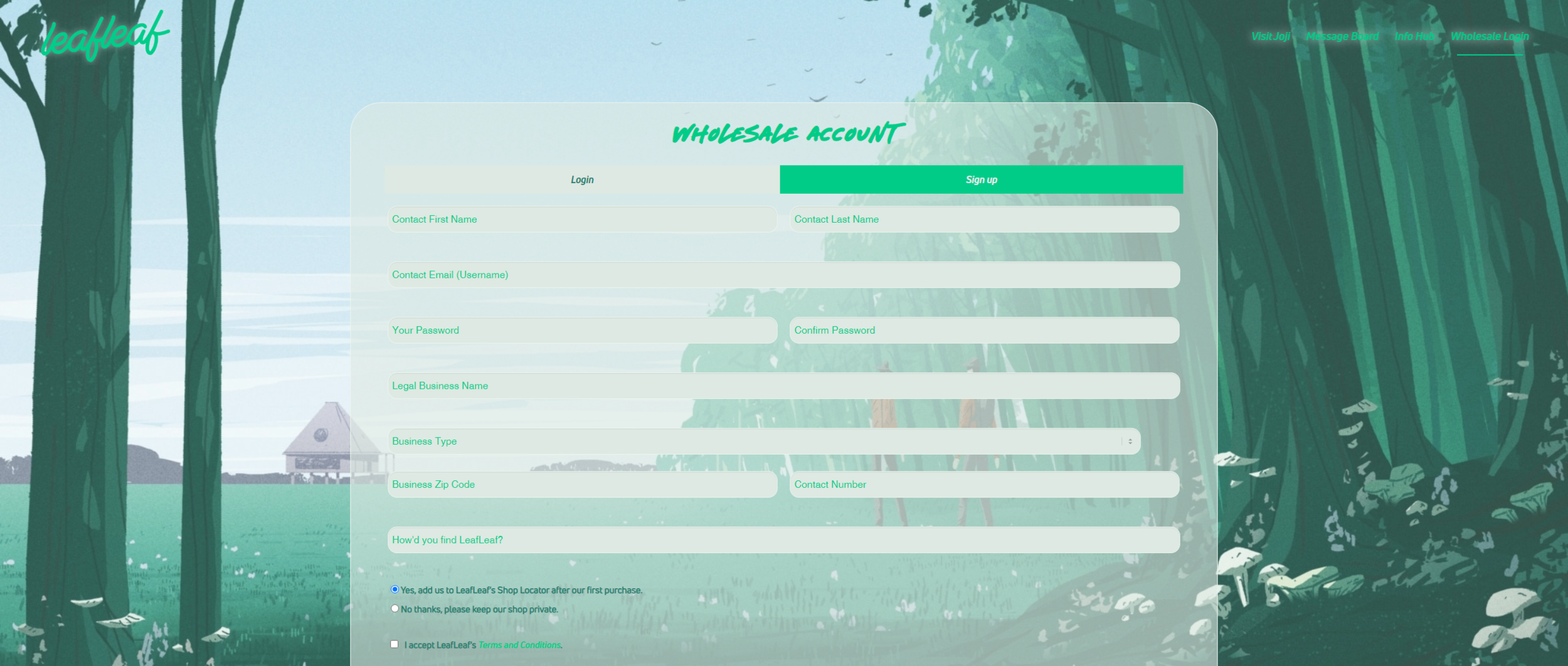 Wholesale accounts have access to the Shop and can manage orders and data.