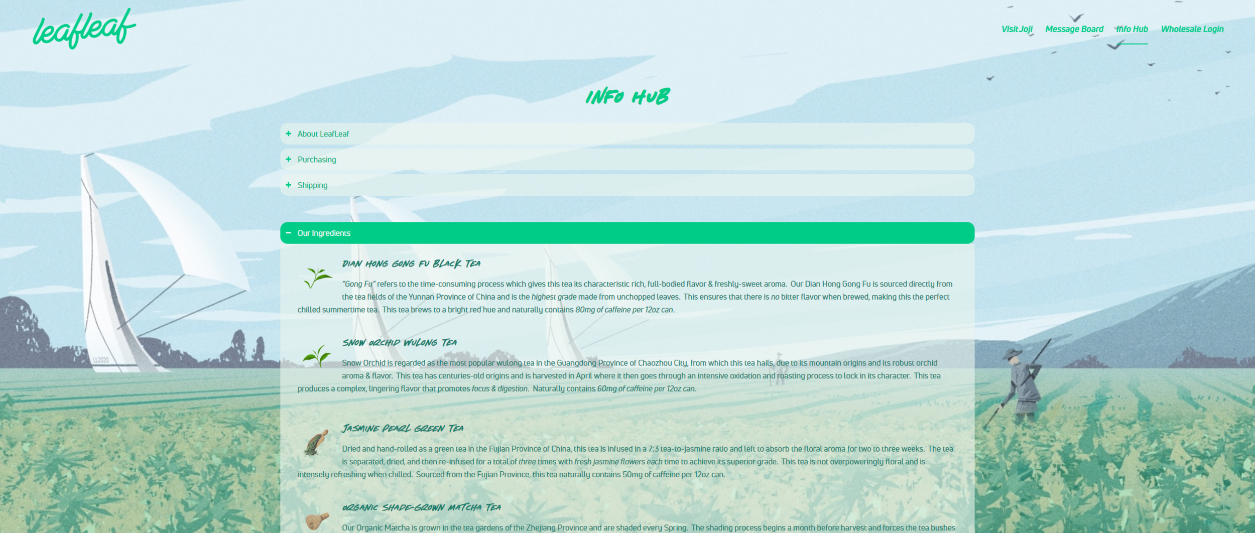 The Info Hub is a simply-organized and accessible education section.