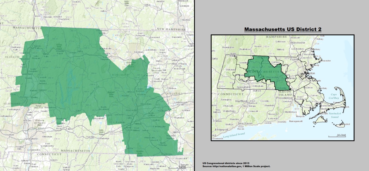 By 1: GIS (congressional districts, 2013) shapefile data was created by the United States Department of the Interior. 2: Data was rendered using ArcGIS® software by Esri. 3: File developed for use on Wikipedia and elsewhere by 7partparadigm. - GIS shapefile data created by the United States Department of the Interior, as part of the "1 Million Scale" geospatial data project. Retrieved from: http://nationalatlas.gov/atlasftp-1m.html?openChapters=#chpbound, Public Domain, https://commons.wikimedia.org/w/index.php?curid=32799307