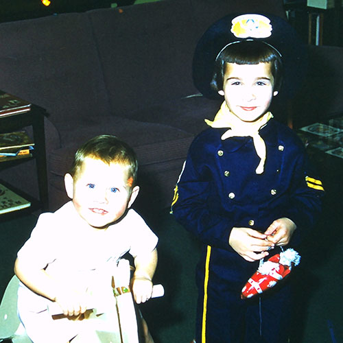 Leigh with her little sister Holly, ages 6 and 2.