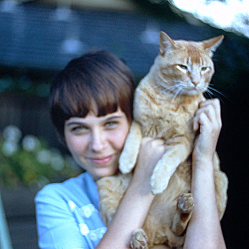 Leigh with the family cat, Homer, age 12.