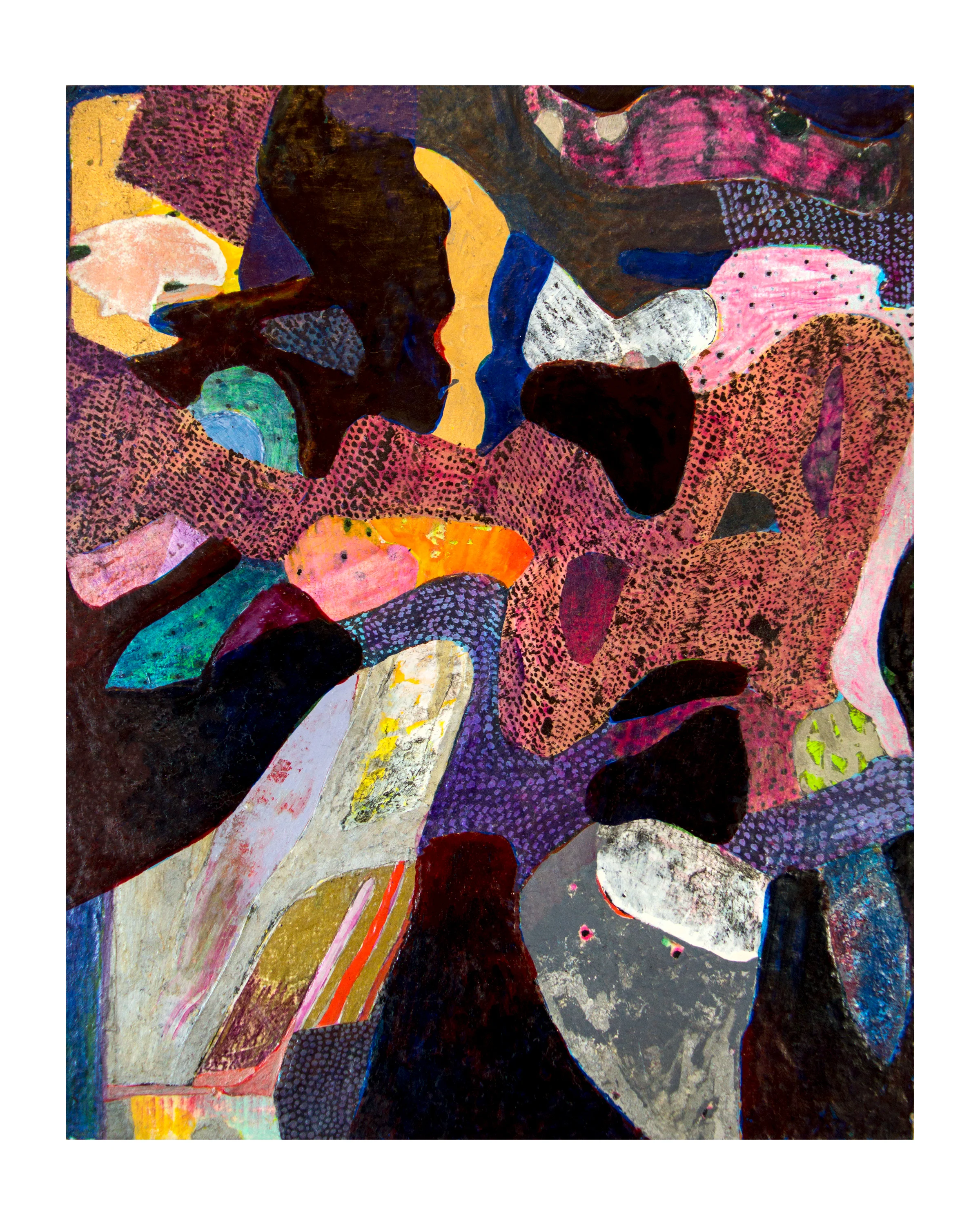 05 8 x 10” enamel, ink, wax on panel