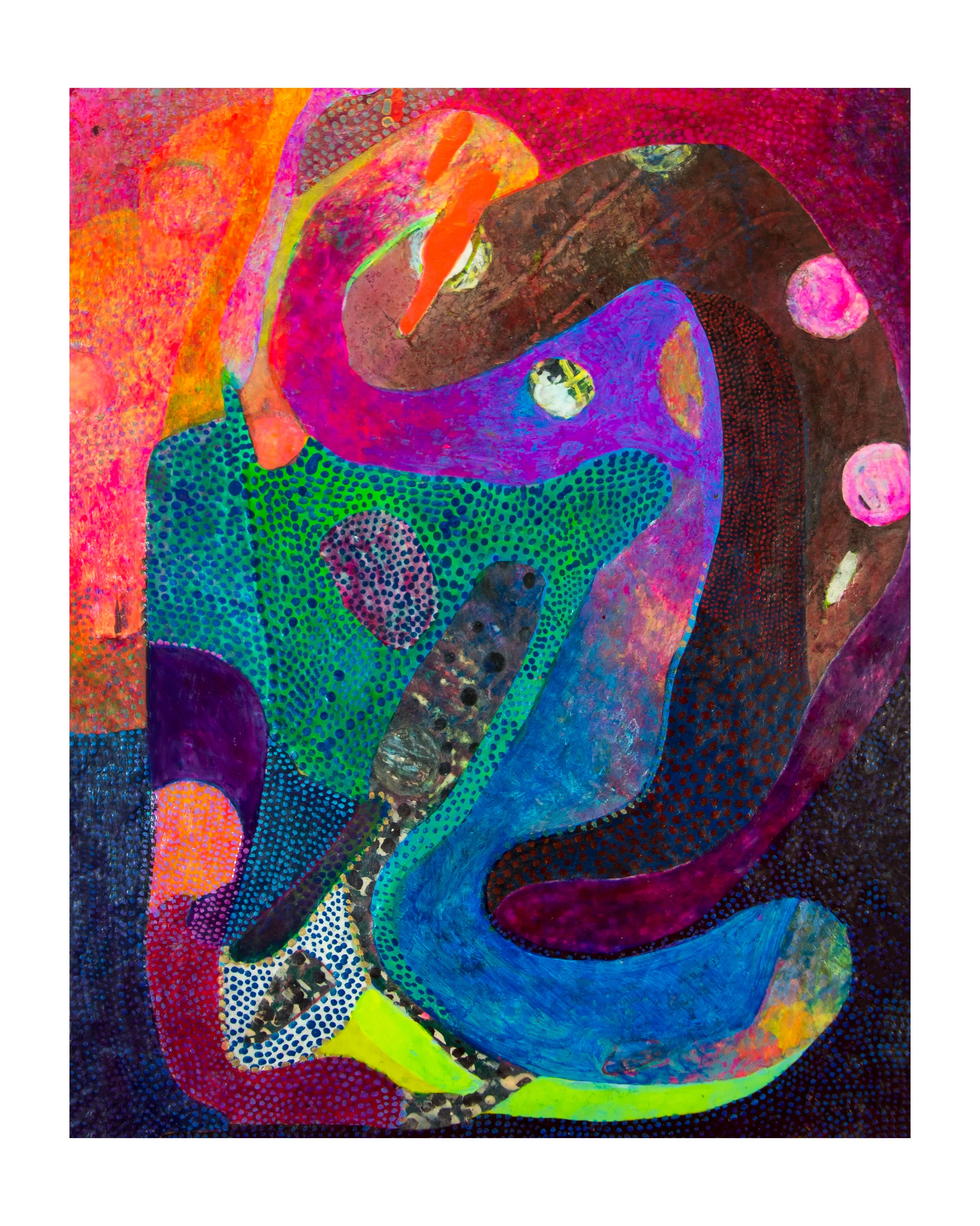 08 8 x 10” enamel, ink, wax on panel