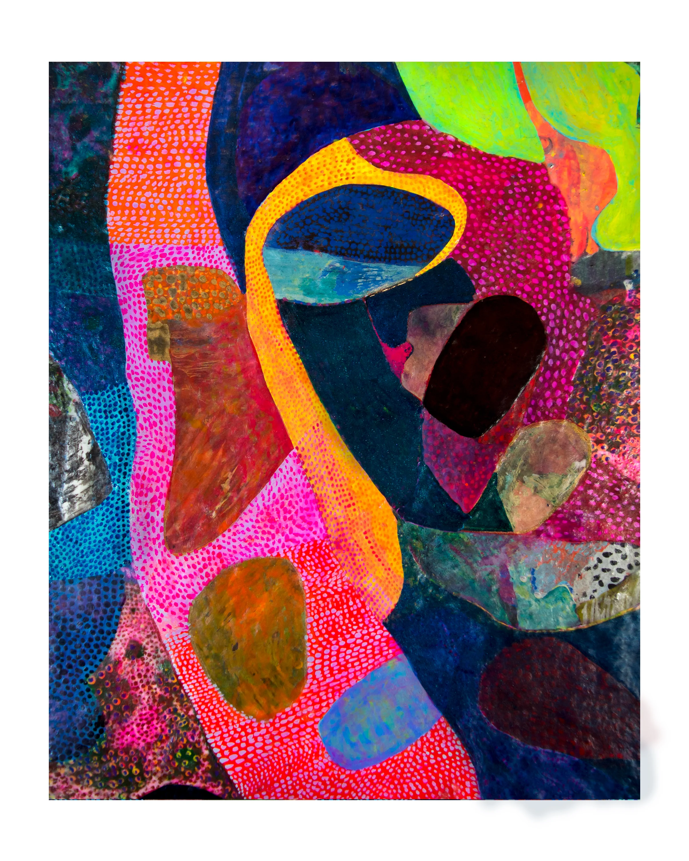 06 8 x 10” enamel, ink, wax on panel