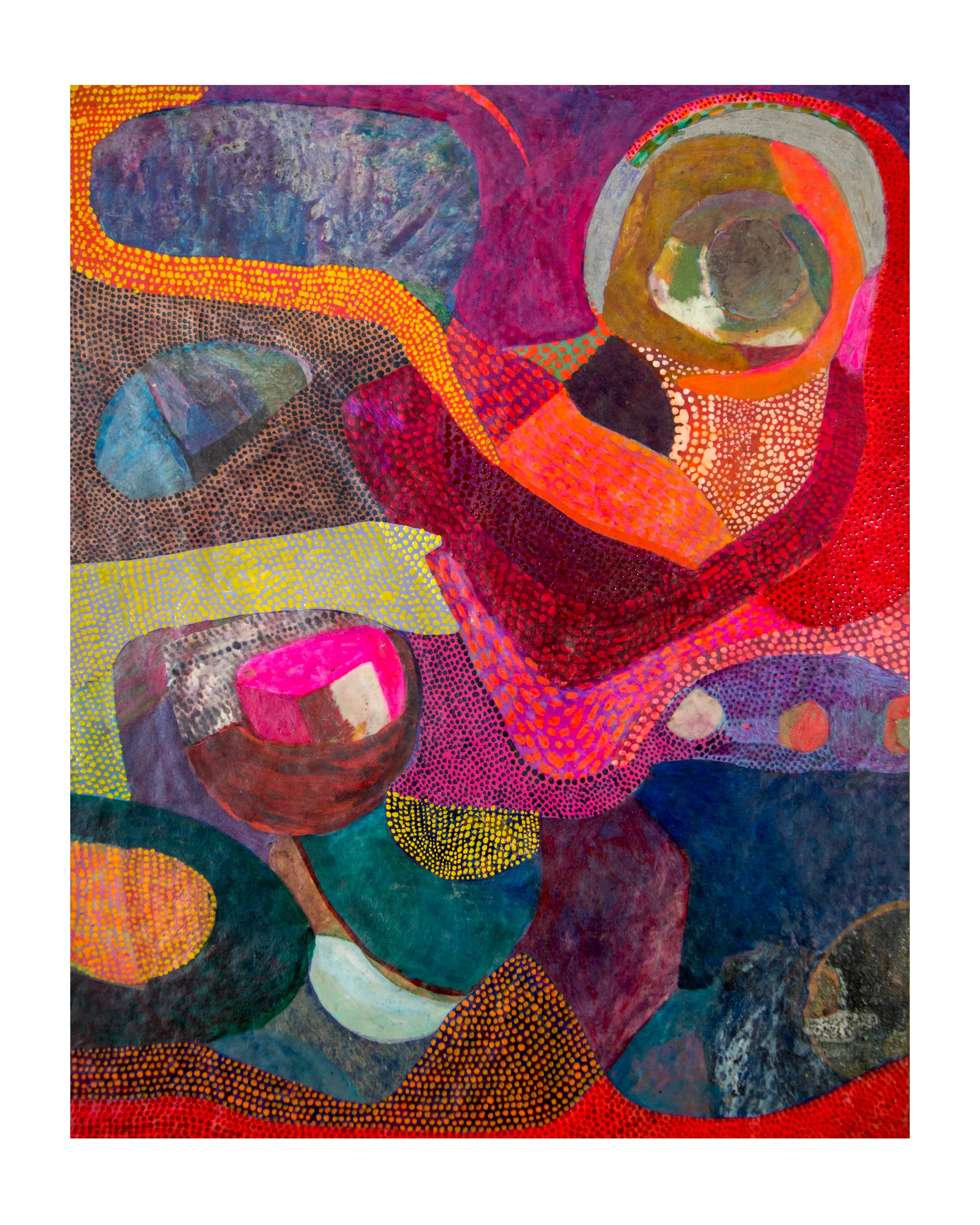 01 8 x 10” enamel, ink, wax on panel