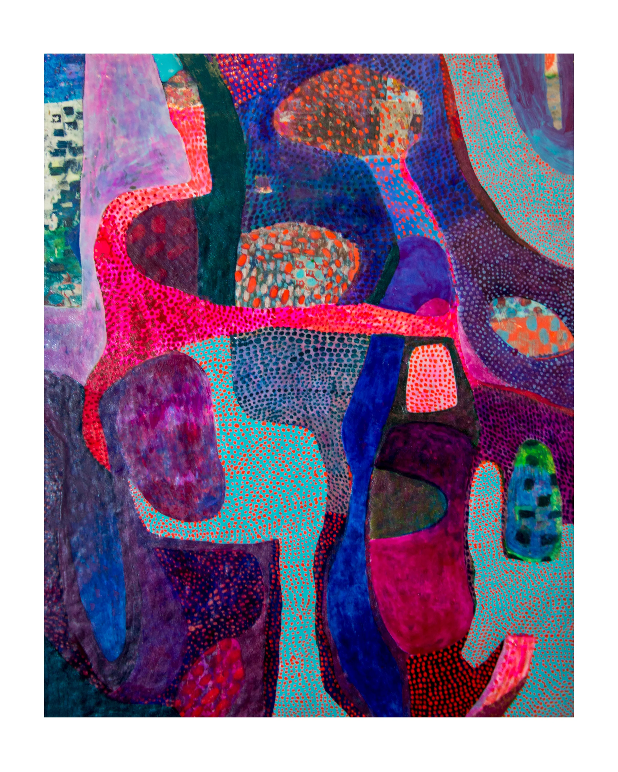 11 8 x 10” enamel, ink, wax on panel