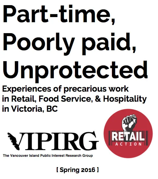 New VIPIRG report- Part-time, Poorly paid, Unprotected: Experiences of precarious work in Retail, Food Service &Hospitality