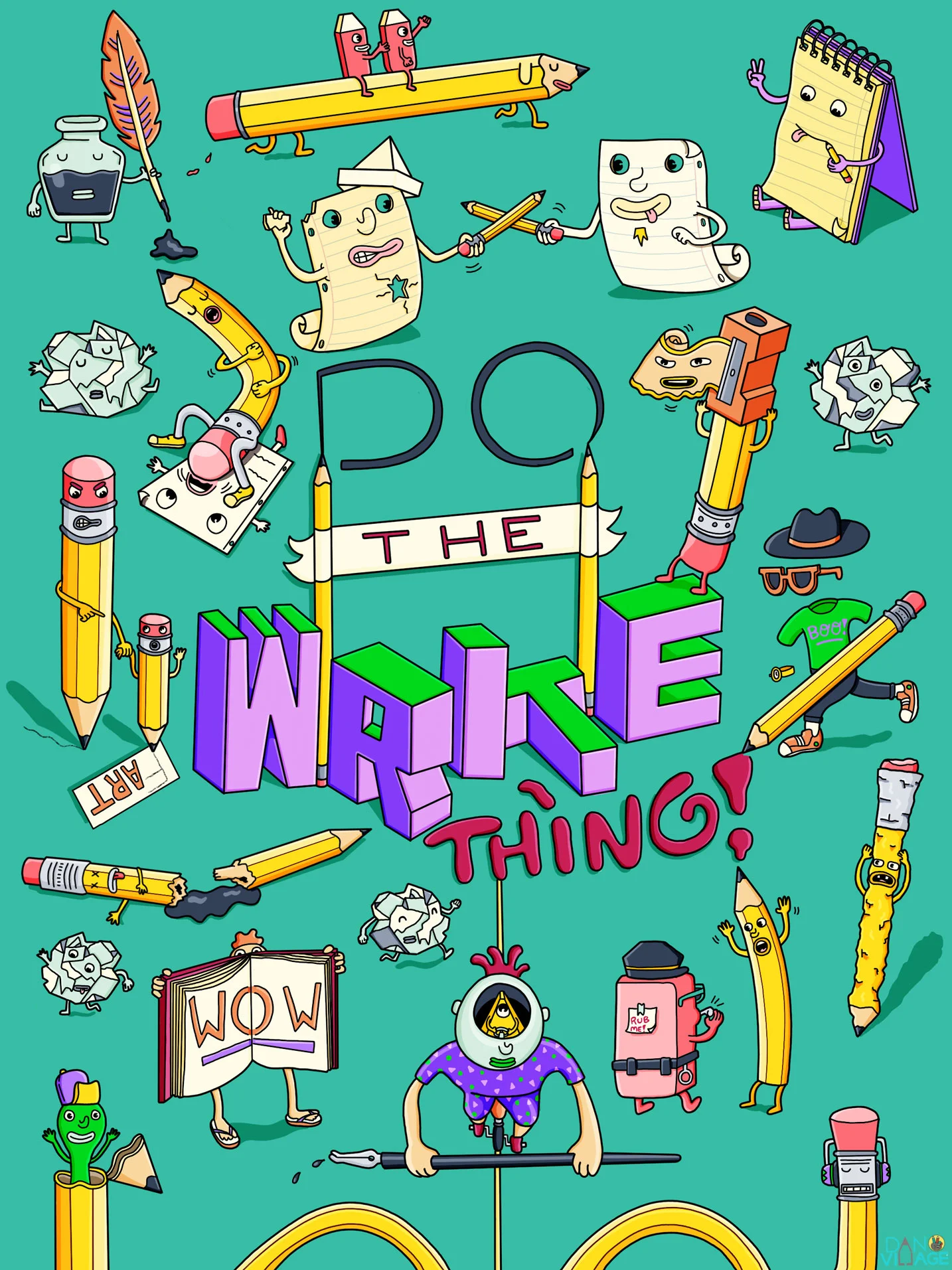 Do the Write Thing Notebook Cover Illustration