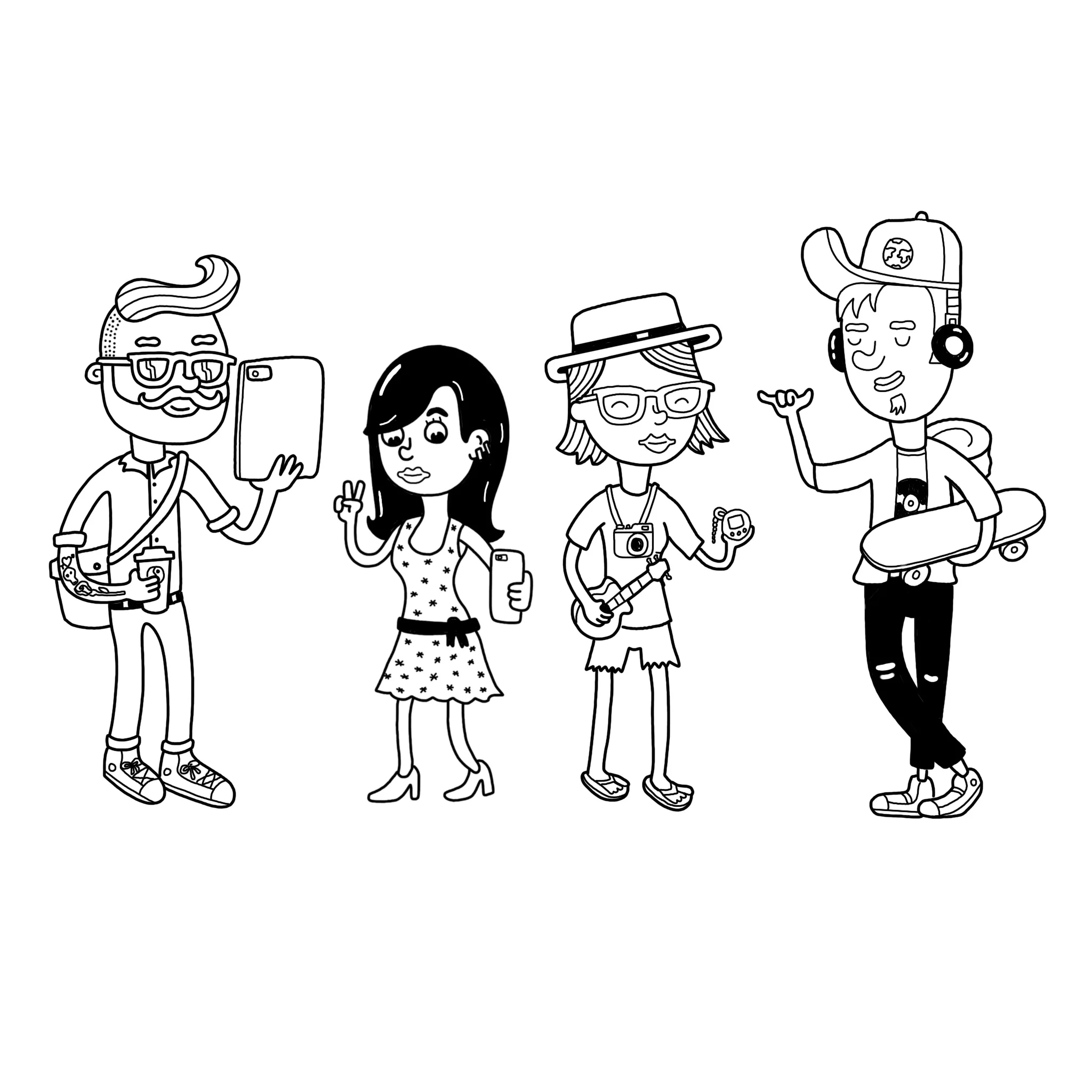 Millenial Characters for Peta Kelly Book