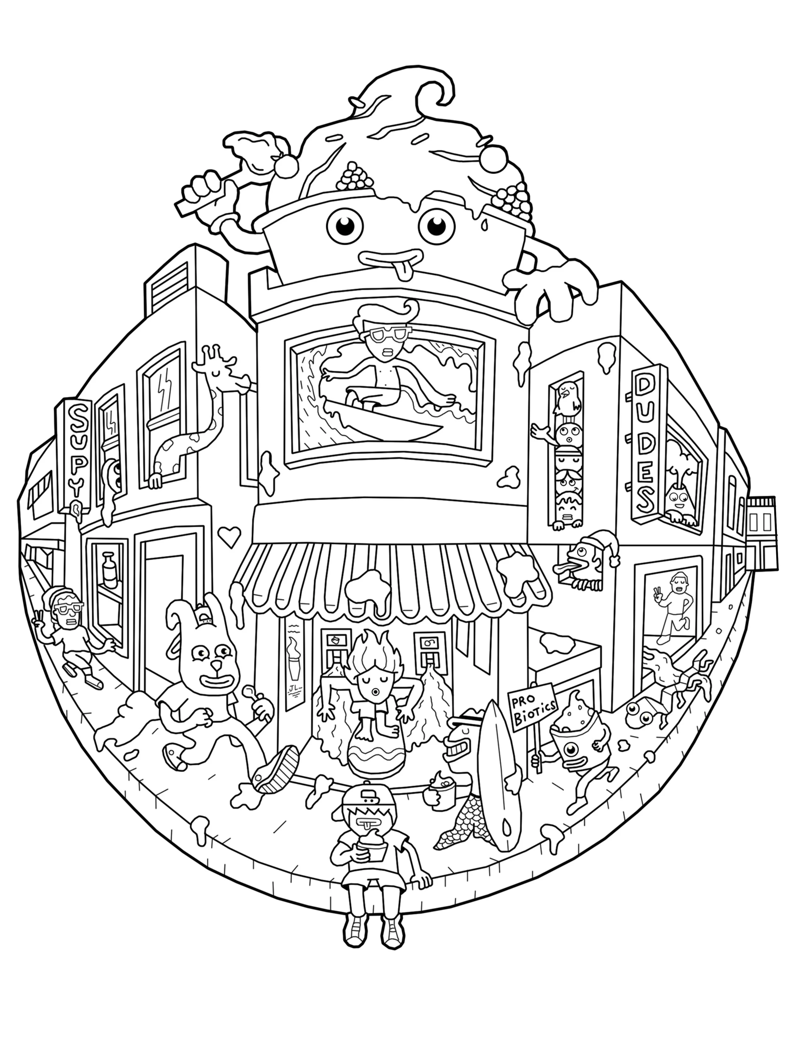 Download Lake Coloring App Coloring Book Pages By Danvillage Illustration Danvillage Illustration