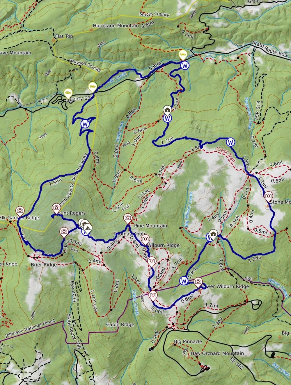 Grayson Highlands State Park Trail Map Mount Rogers/Grayson Highlands Loop Backpacking Guide — Into The Backcountry