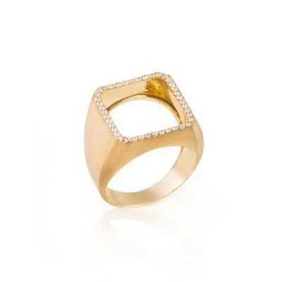 Square L'espace Ring- White Diamond