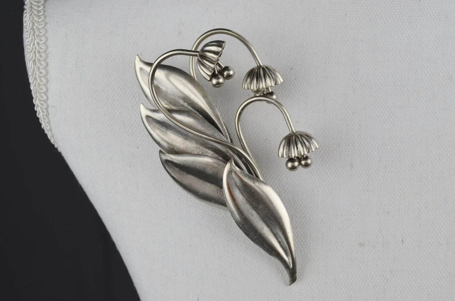 Lilly of the Valley Brooch in Rare Silver finish — Joseff of Hollywood