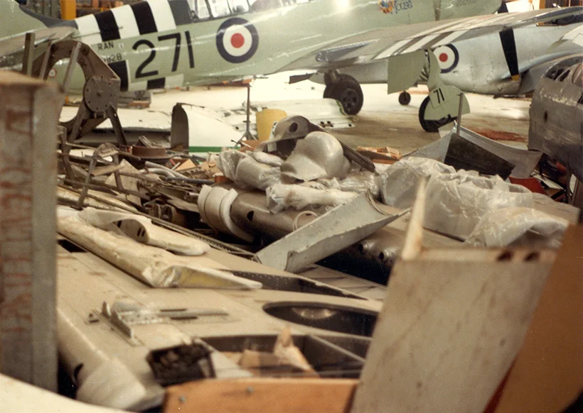 A collection of P40 parts.