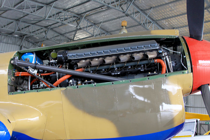 VH-KTY Allison V1710 undergoing maintenance.
