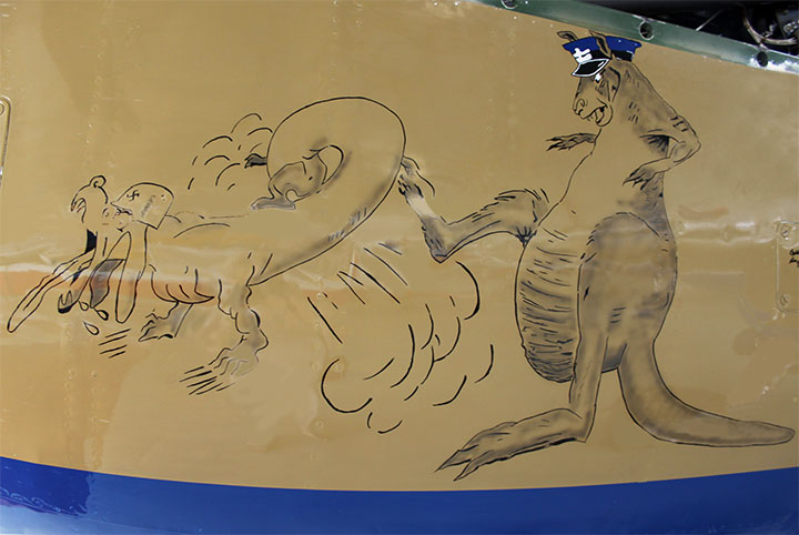 Nose art as it appeared on Bobby Gibbes' P40 in North Africa.