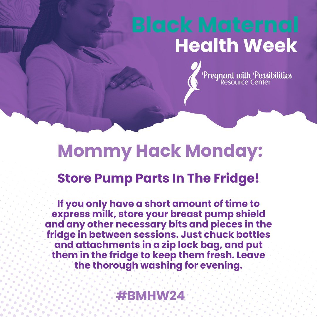 #MommyHackMonday If you only have a short amount of time to express milk, store your breast pump shield and any other necessary bits and pieces in the fridge in between sessions. Washing them thoroughly each time isn&rsquo;t always necessary (particu