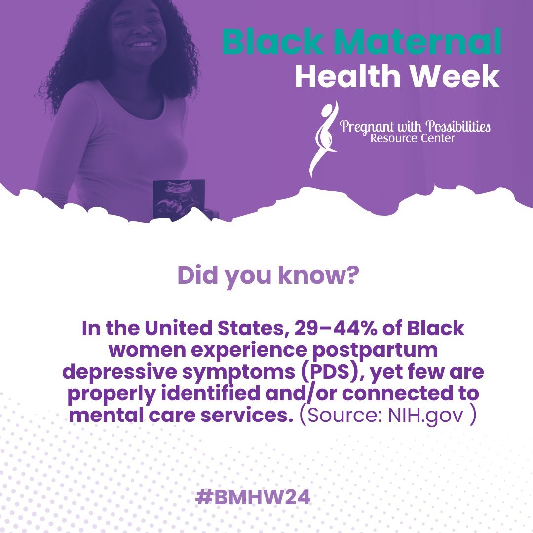 In the United States, 29&ndash;44% of Black women experience postpartum depressive symptoms (PDS), yet few are properly identified and/or connected to mental care services.

At PPRC are goal is educate Black mothers on issues such as mental health an