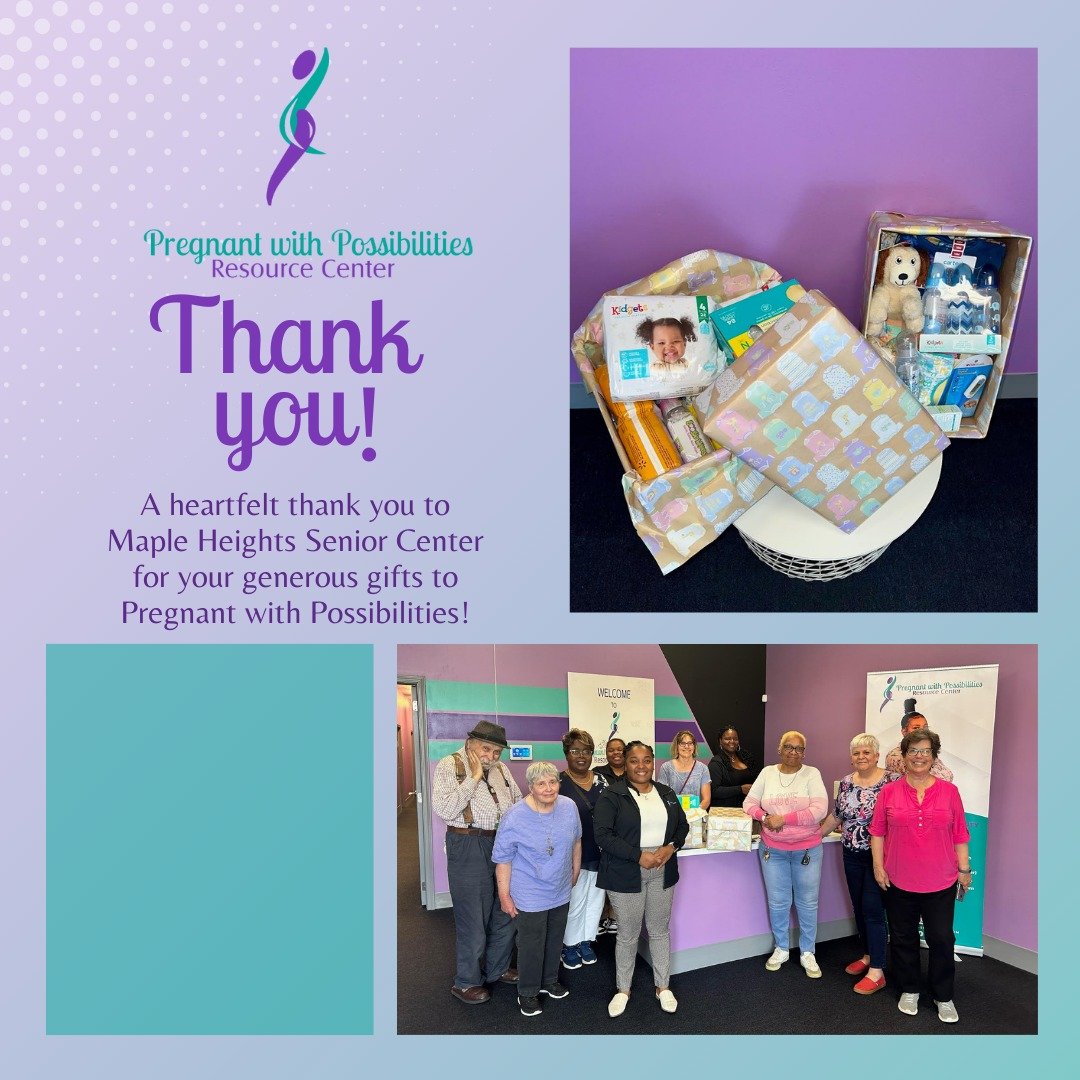 A heartfelt thank you to Maple Heights Senior Center for your generous gifts to Pregnant with Possibilities! Your kindness and support mean the world to us. 💜#gratitude #CommunitySupport #ThankYou #OhioNonProfit