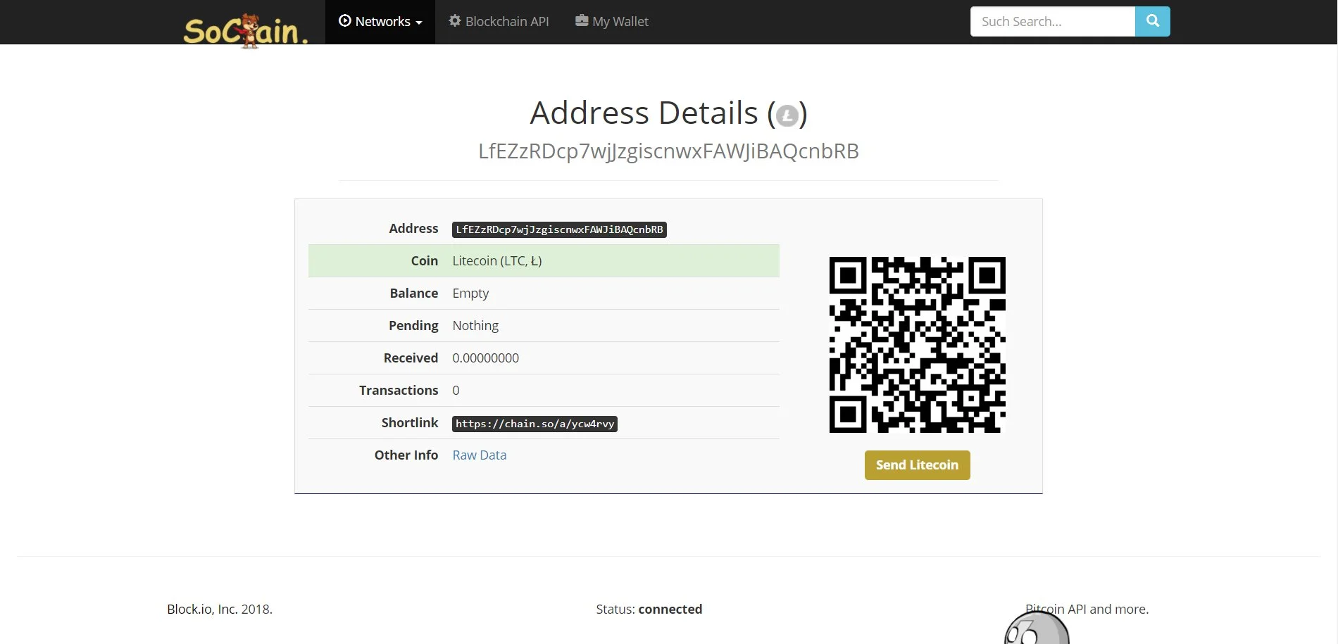 Empty LTC address