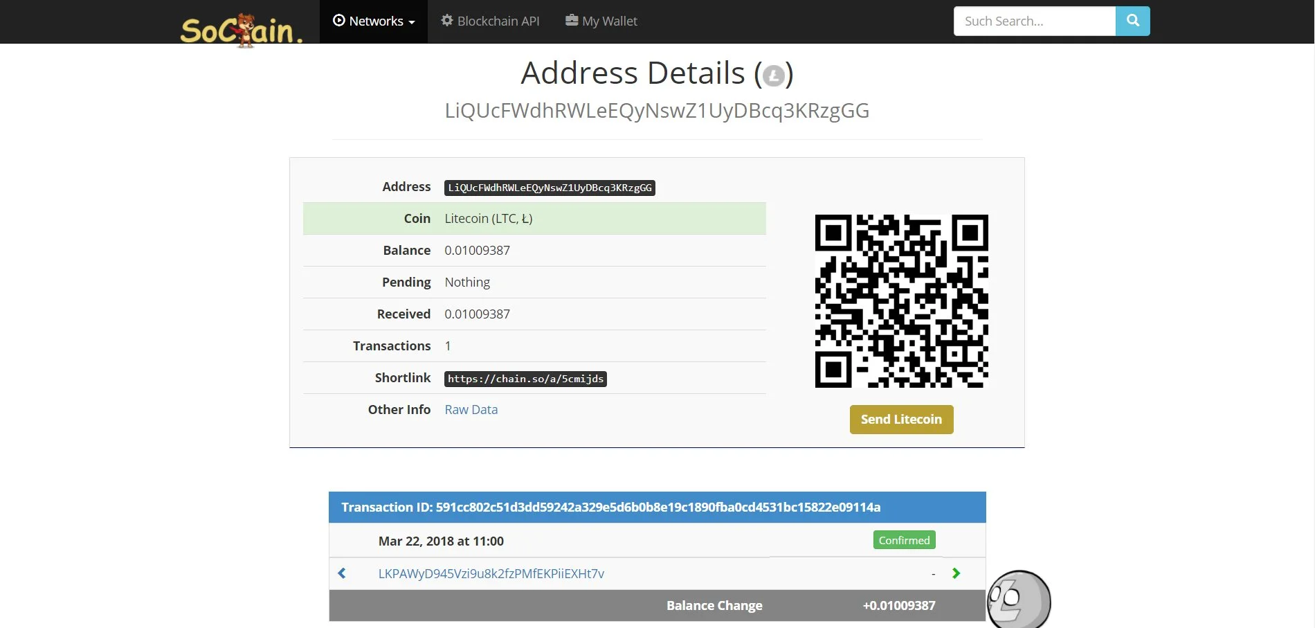 Address with LTC balance