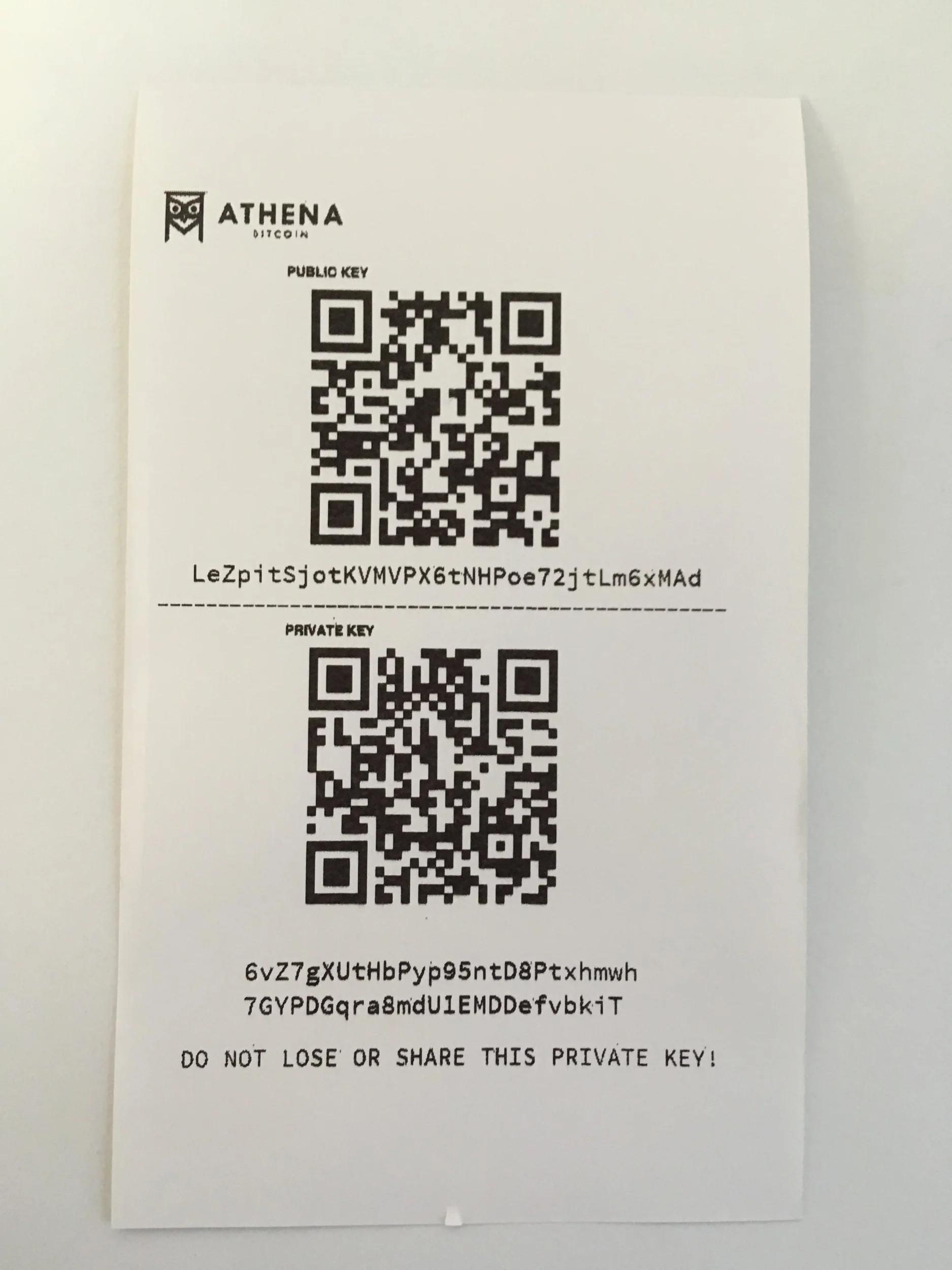 How To Use A Paper Wallet Athena Bitcoin
