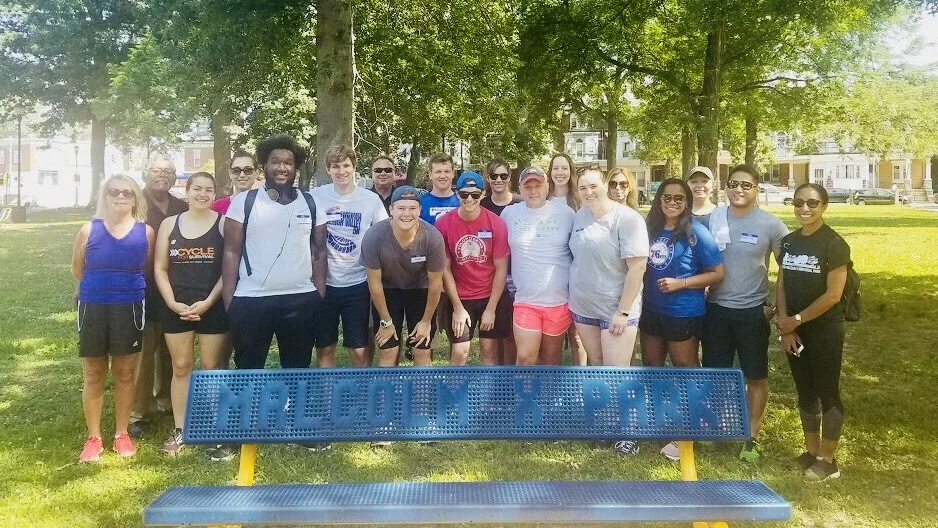 Volunteers at Malcolm X Park in West Philadelphia