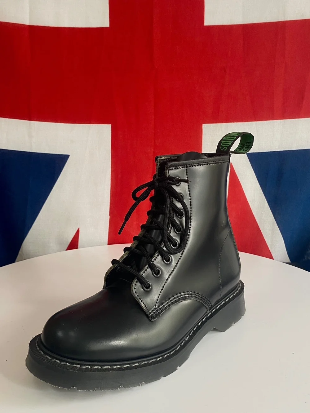 SOLOVAIR Eye Derby Boot Black Hi-Shine — d'Honk Scooters