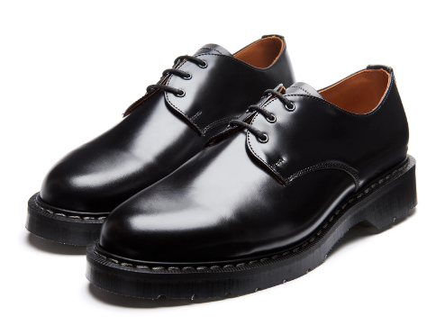 SOLOVAIR - 3 Eye Gibson Shoe - Black Hi-Shine