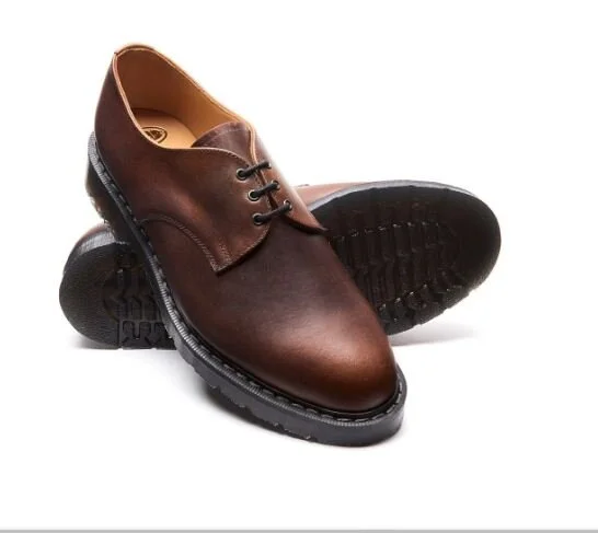 Solovair 3 eye Gibson Shoe Gaucho Crazy Horse Brown Doc Martens