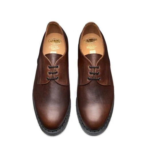 Solovair 3 eye Gibson Shoe Gaucho Crazy Horse Brown Doc Martens