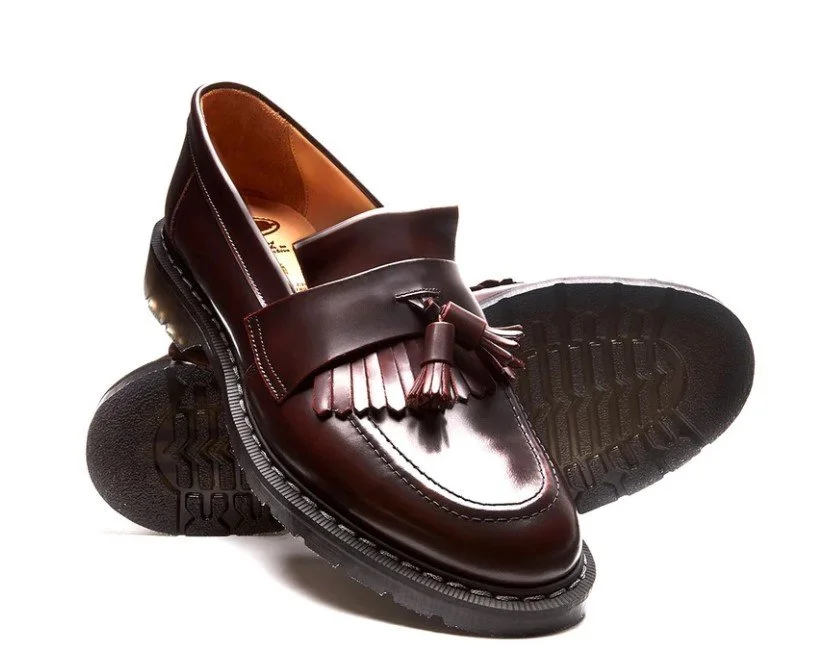 SOLOVAIR Tassel Loafer Burgundy Rub Off — d'Honk Scooters