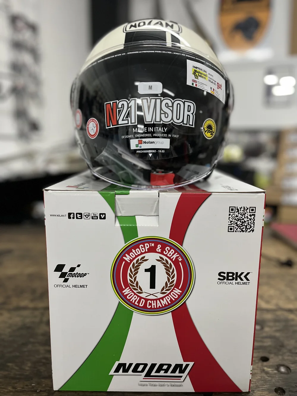 Nolan N21 Visor Open Face Helmet Cream and Black — d'Honk Scooters