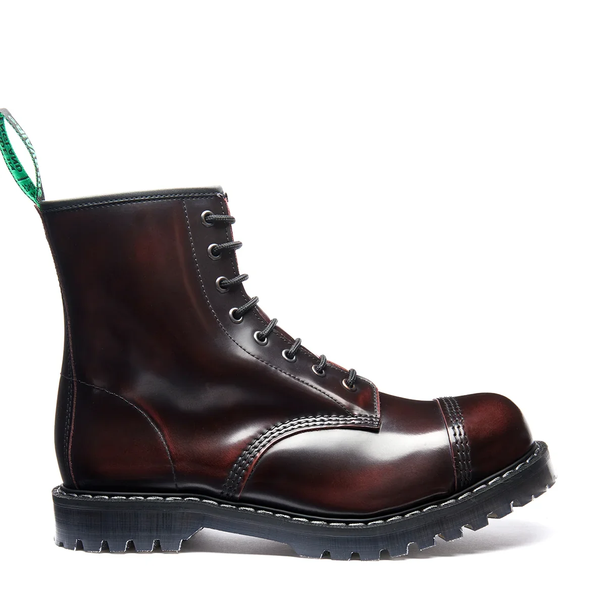 Burgundy Rub-Off 8 Eye Steel Toe Derby Boot (Size 12)