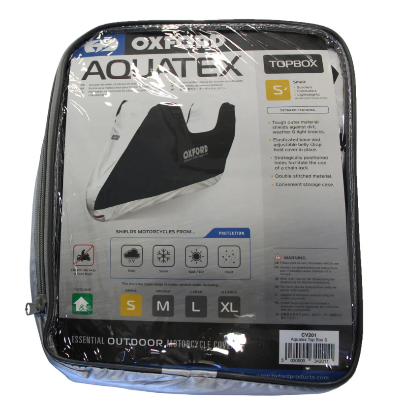 Oxford Aquatex Small/Scooter Waterproof Cover With Topbox OXCV201