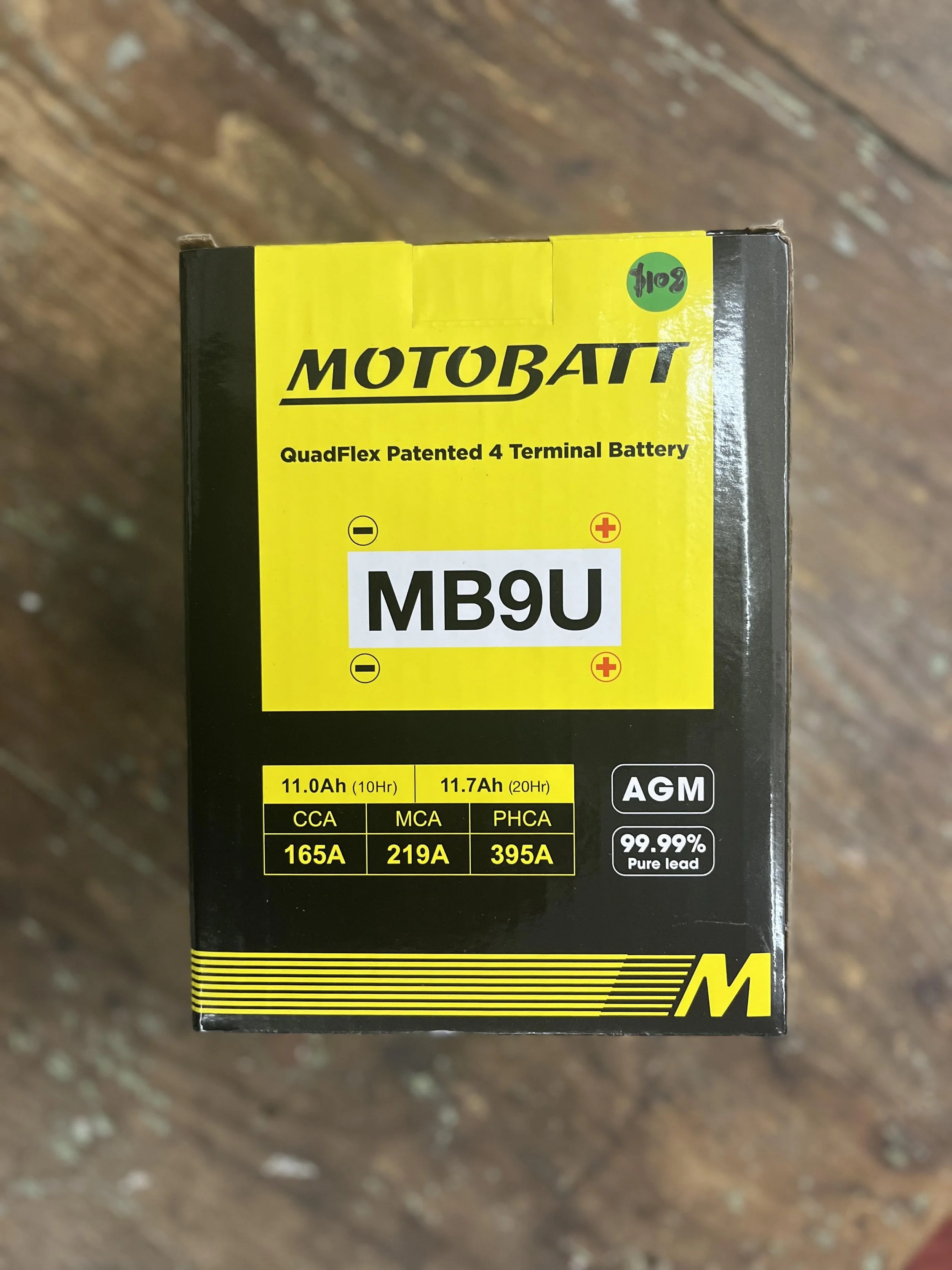 MB9U MOTOBATT 12V BATTERY *8 SKU: MB9U DHONK