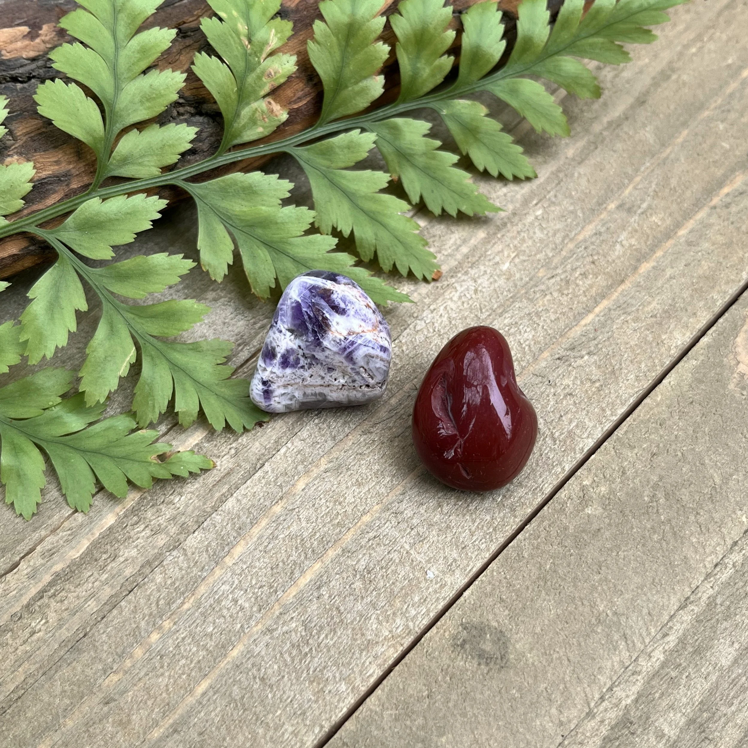 Red Jasper and Amethyst Pocket Stones for Charisma