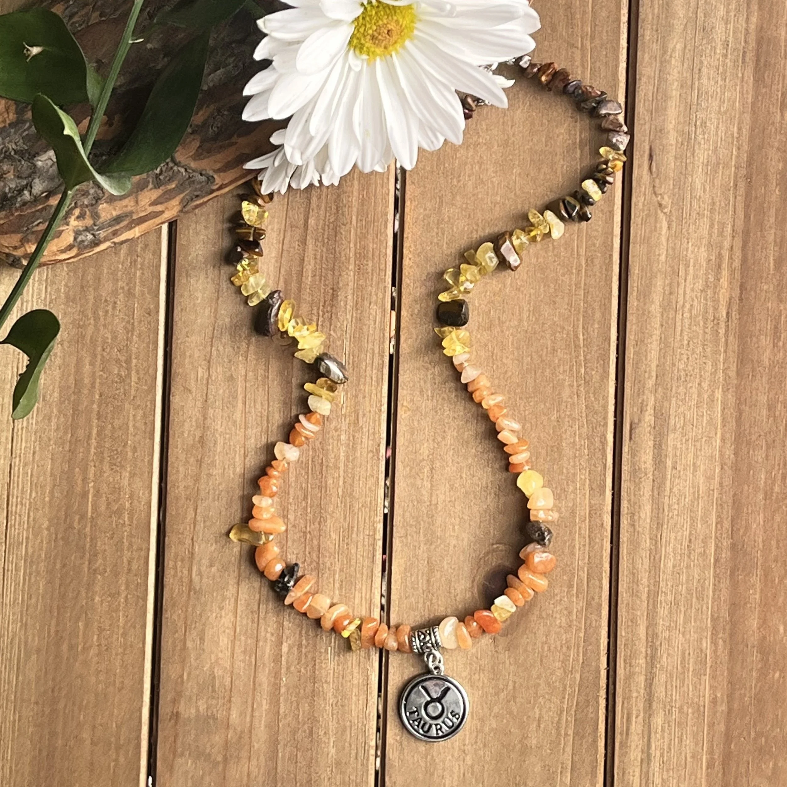 Taurus Mixed Gemstone Chip Necklace for Flexibility