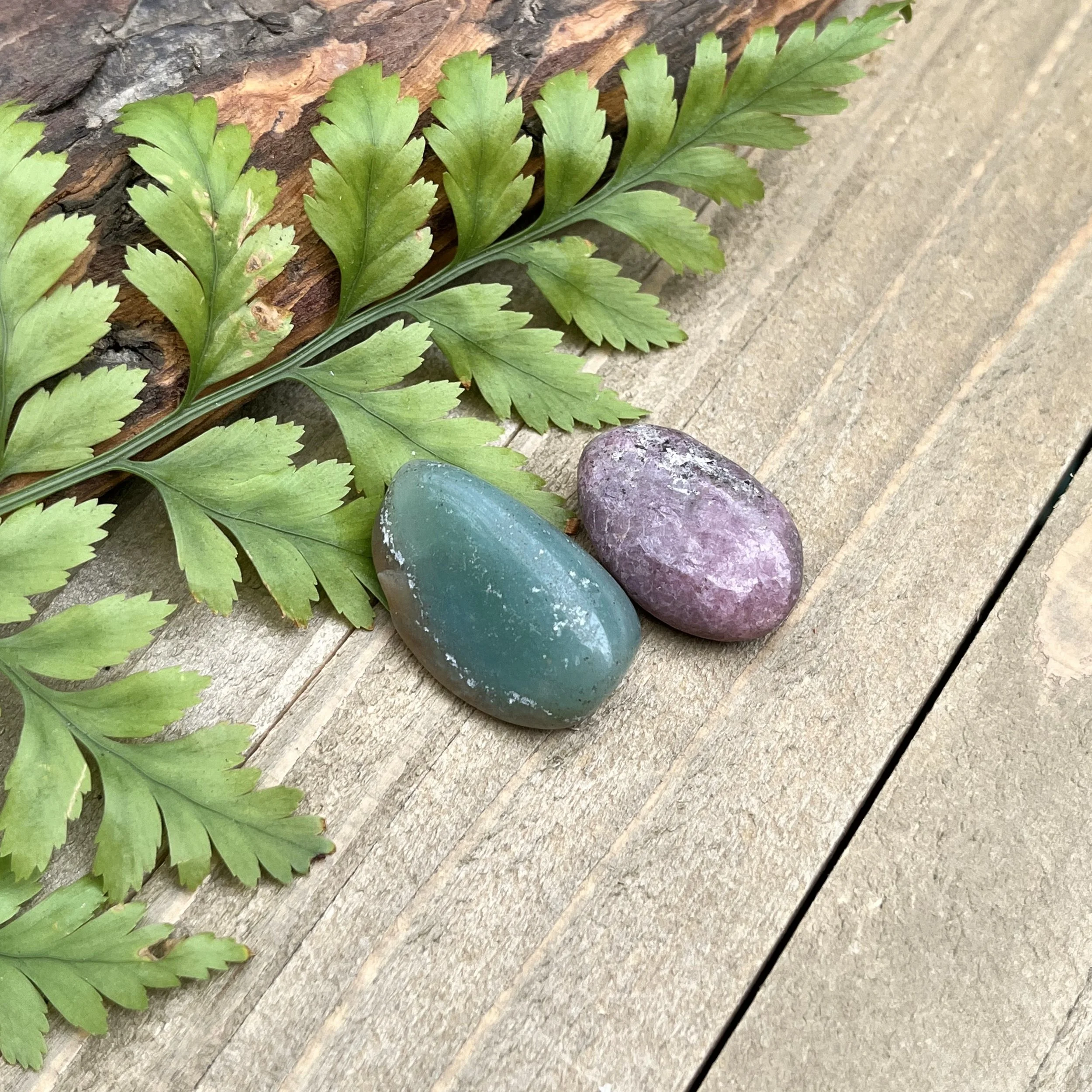 Green Aventurine and Lepidolite