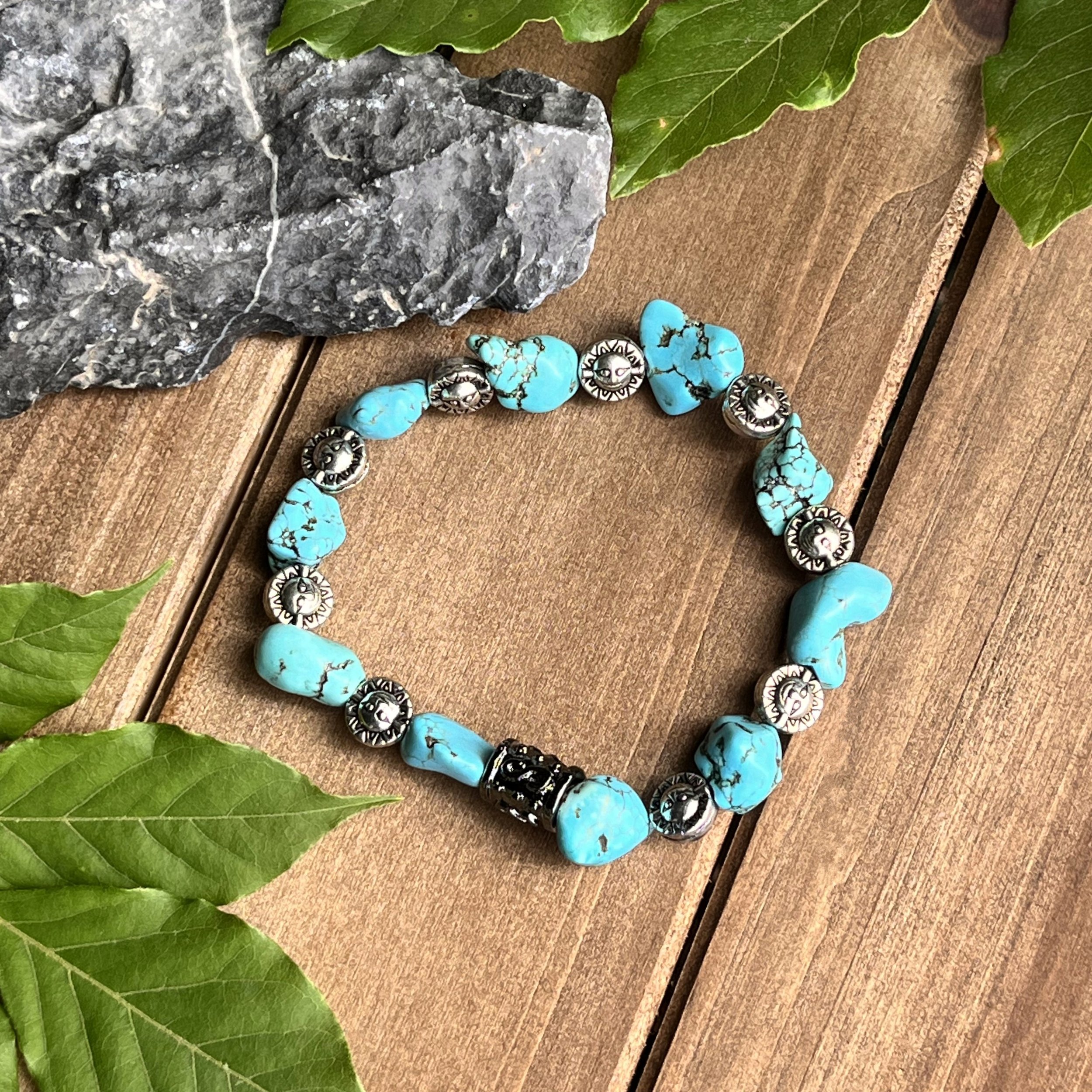 blue gemstone chunky bracelet