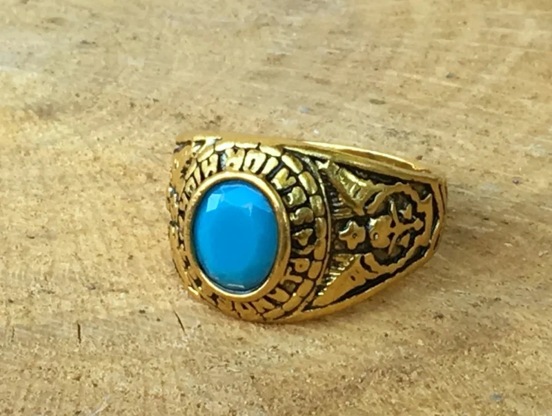 class ring with blue jade gemstone
