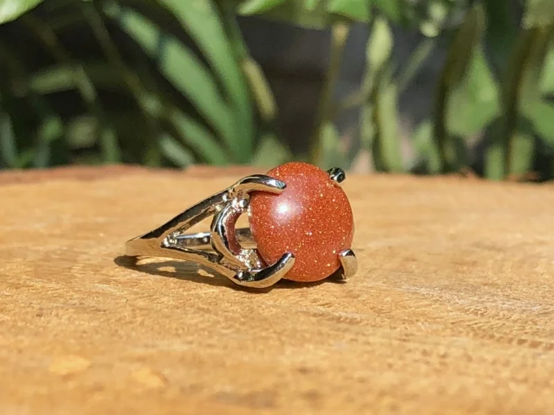 Goldstone ring women's 8