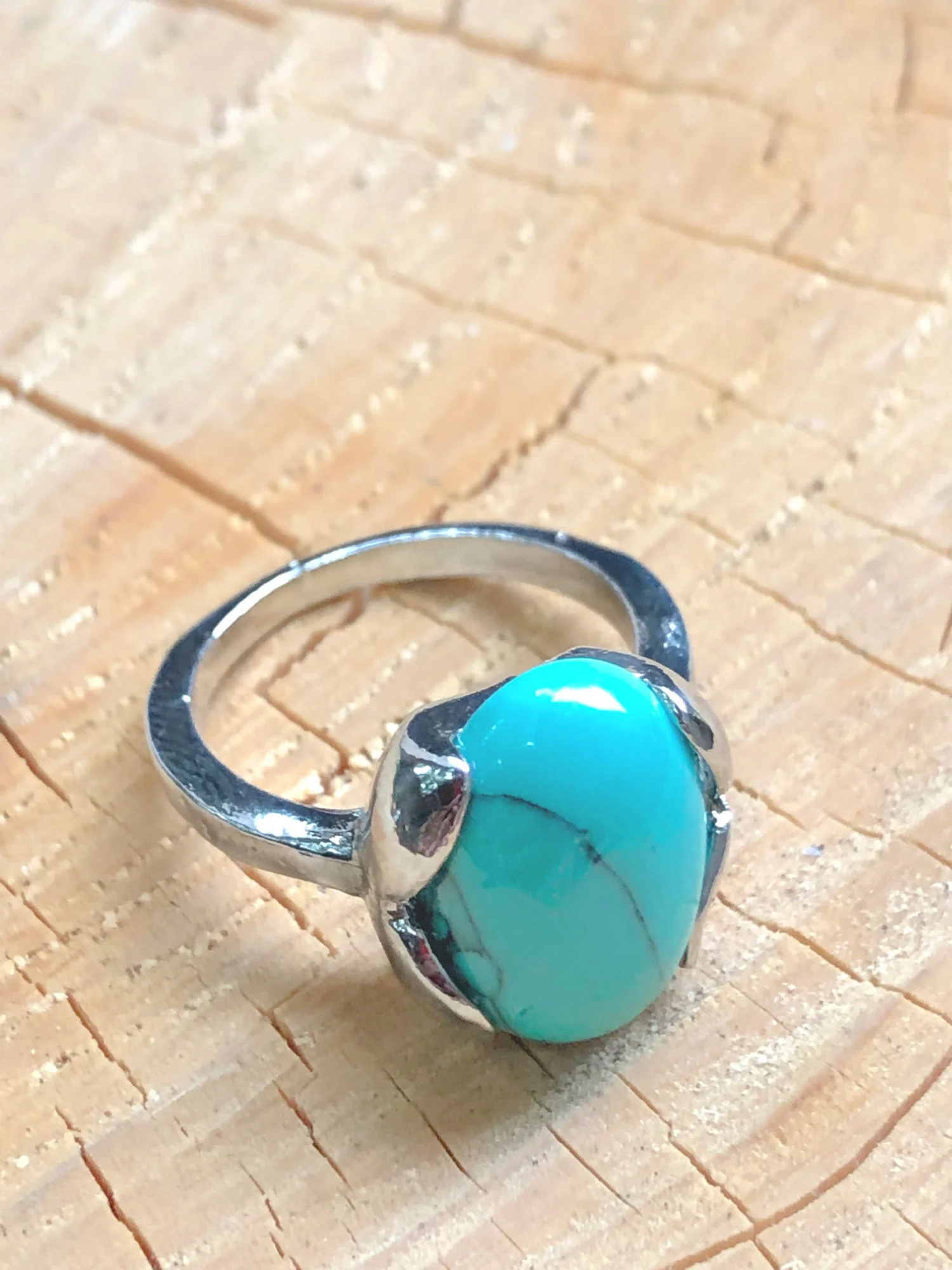 blue howlite gemstone ring 5.5