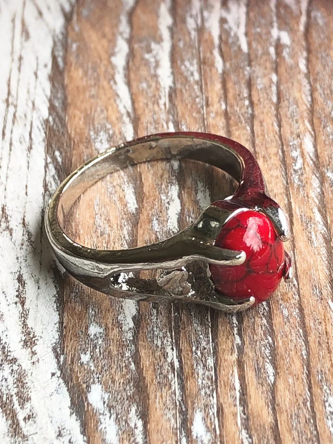 Red Howlite Women's Ring size 8.5 - Devotion
