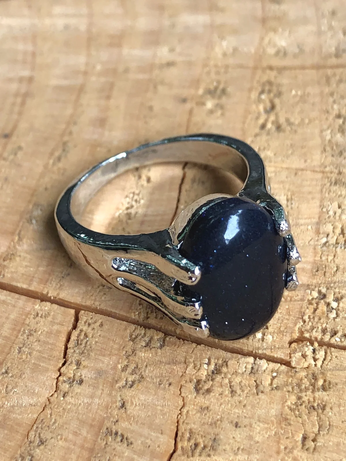 Blue Goldstone Women's Ring size 6 - The Vanquisher