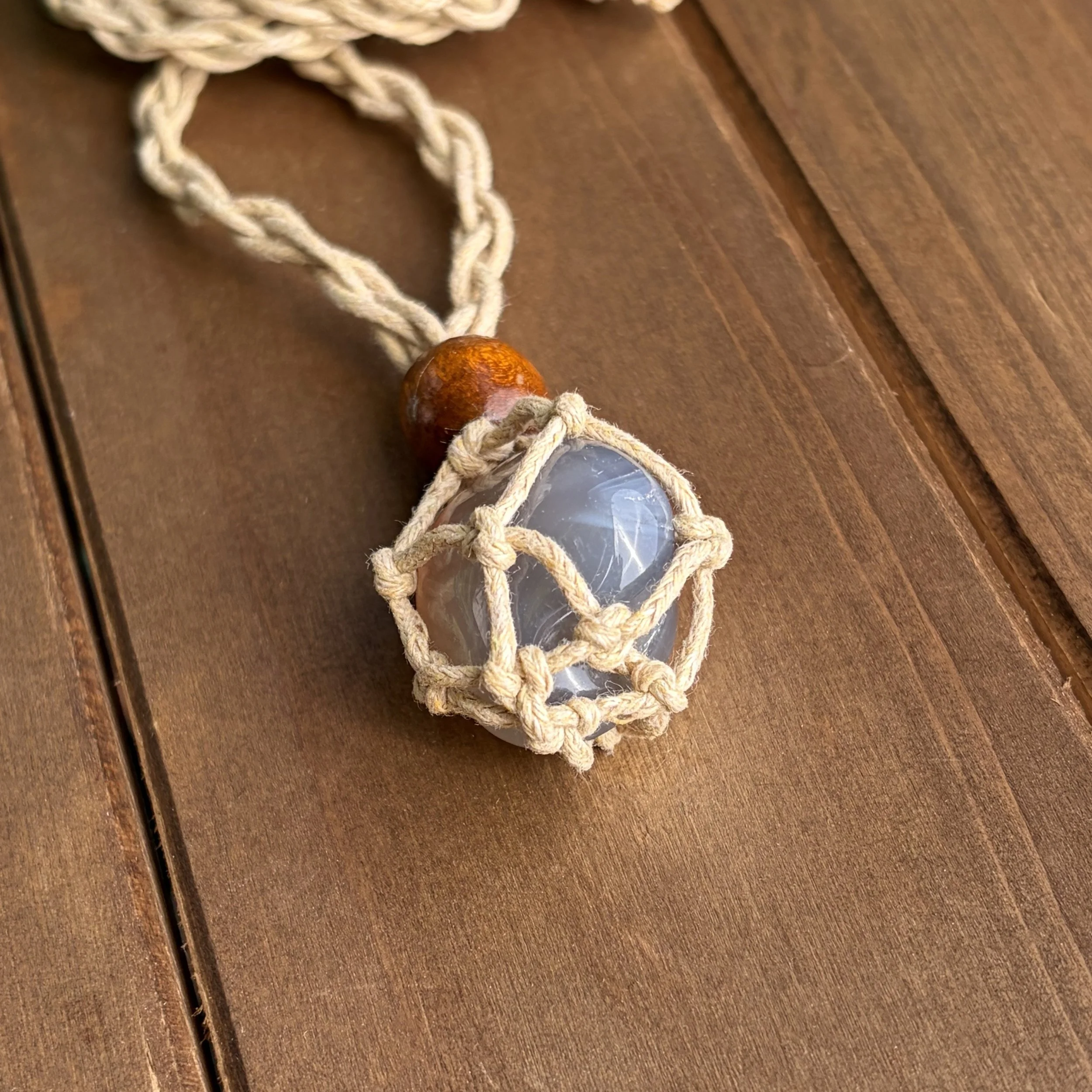 gray agate healing necklace