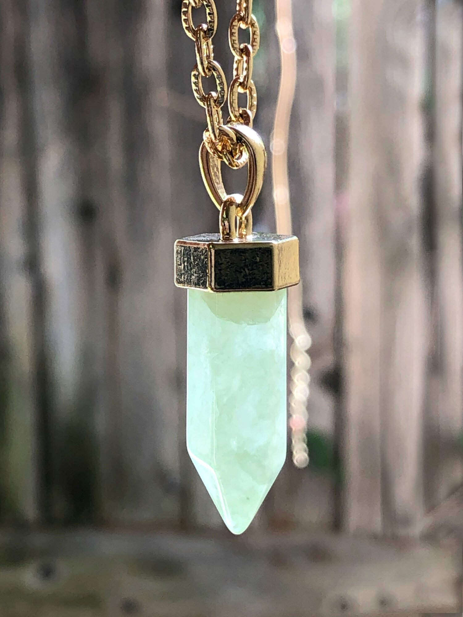 MINT GREEN QUARTZ Choker: Gem Point Necklace Gold Necklace Point Quartz Necklace Gemstone Necklace,Green Quartz Necklace,Quartz Jewelry
